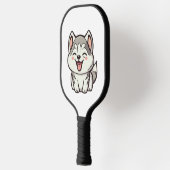 Gelukkige schattige Siberische husky hond Pickleball Paddle (Links)