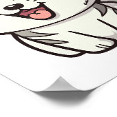 Gelukkige schattige Siberische husky hond Poster (Hoek)