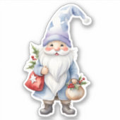 Gelukkige Schattigee Kerstmis Gnome Elf Sticker (Voorkant)