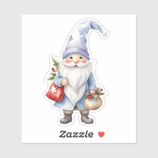 Gelukkige Schattigee Kerstmis Gnome Elf Sticker (Vel)