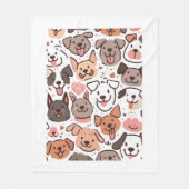 Gelukkige Schattigee Puppies Pattern 1 Fleece Deken (Voorkant)