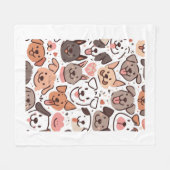 Gelukkige Schattigee Puppies Pattern 1 Fleece Deken (Voorkant (Horizontaal))