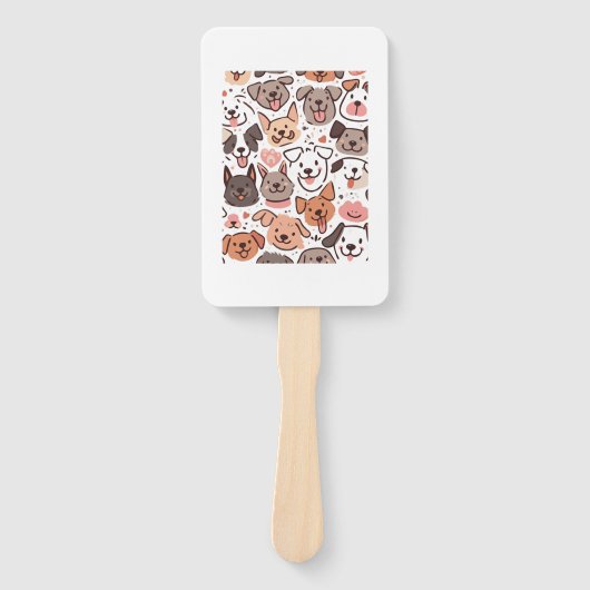 Gelukkige Schattigee Puppies Pattern 1 Handwaaier (Voorkant)