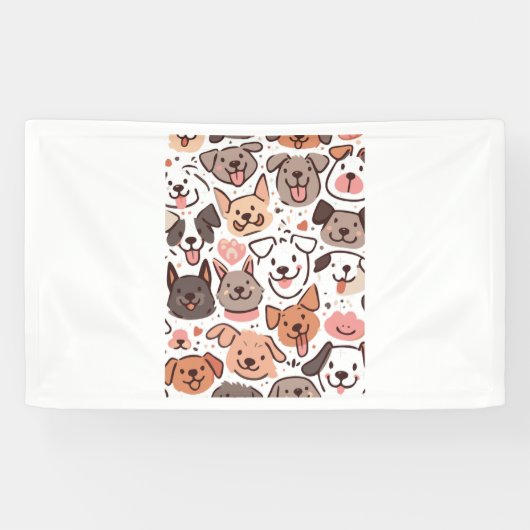 Gelukkige Schattigee Puppies Pattern 1 Spandoek (Horizontaal)