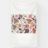 Gelukkige Schattigee Puppies Pattern 1 Spandoek (Verticaal)