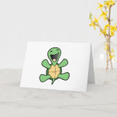 Gelukkige Schildpad Kaart (Gele Bloem)