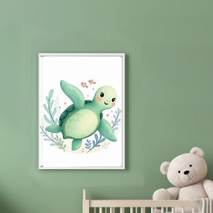 Gelukkige Schildpad Poster
