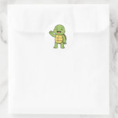 Gelukkige schildpad ronde sticker (Tas)