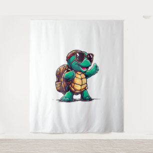 Gelukkige schildpad terug naar school tijd wandkleed