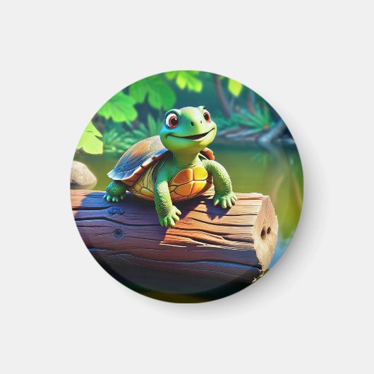 gelukkige schildpadmagneet magneet (Voorkant)