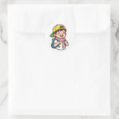 Gelukkige schooljongen sticker (Tas)