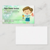 Gelukkige schoonmaakster | Thuisschoonmaakdiensten Visitekaartje (Voorkant / Achterkant)