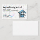 Gelukkige schoonmaakster | Zeepbellen Visitekaartje (Voorkant / Achterkant)