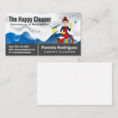 Gelukkige Schoonmaker met Schoonmaakmiddelen Visitekaartje (Voorkant / Achterkant)