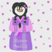 Gelukkige Seollal Pinguïn Sticker (Voorkant)