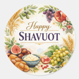 Gelukkige Shavuot Sticker, en Postkaart Ronde Sticker