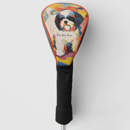 Gelukkige Shih Tzu hond 01 - Kaori Golfheadcover (Voorkant)