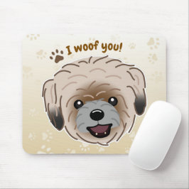Gelukkige Shih Tzu-hondliefhebber Ik Waf Jou Pootj Muismat