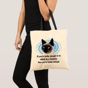Gelukkige Siamese Eigenaar Canvas tas