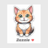 Gelukkige Sinaasappel Tabby Kat Sticker (Vel)