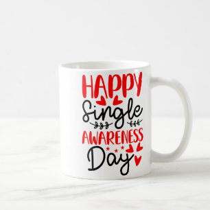 Gelukkige Single Awareness Day - Grappige Anti-val Koffiemok