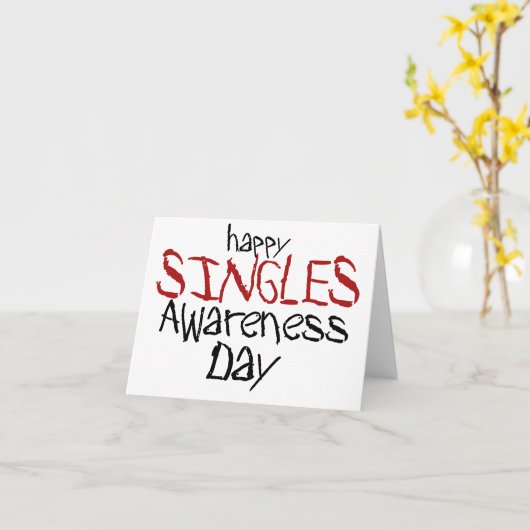 Gelukkige Singles Bewustzijnsdag Kaart (Gele Bloem)