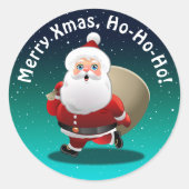 Gelukkige Sinterklaas met een zak vol geschenken Ronde Sticker (Voorkant)