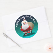 Gelukkige Sinterklaas met een zak vol geschenken Ronde Sticker (Envelop)