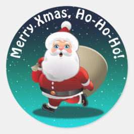 Gelukkige Sinterklaas met een zak vol geschenken Ronde Sticker