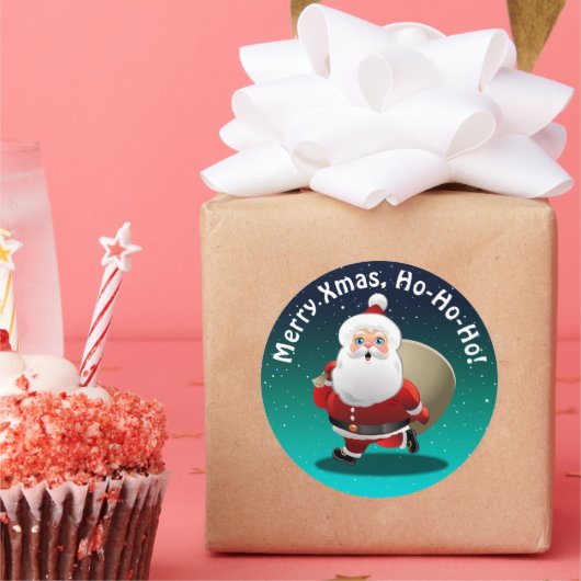 Gelukkige Sinterklaas met een zak vol geschenken Ronde Sticker (Feest)