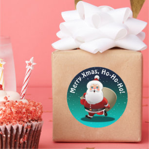 Gelukkige Sinterklaas met een zak vol geschenken Ronde Sticker