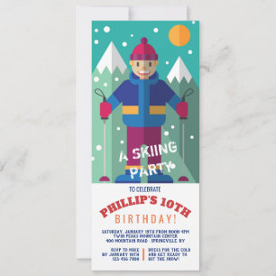 Gelukkige Skier Uitnodiging