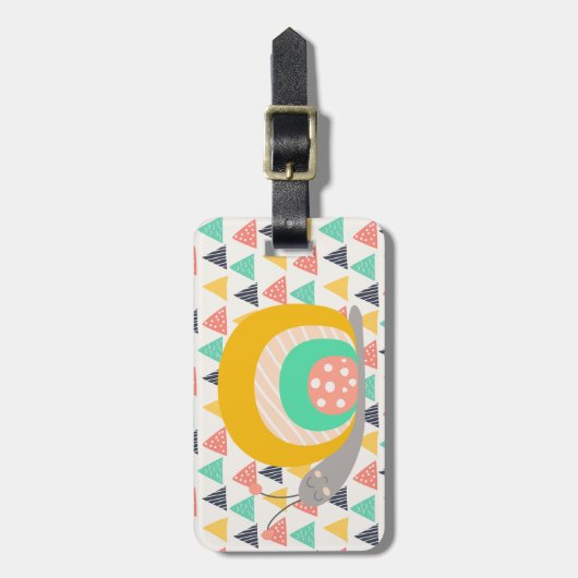 Gelukkige slak op driehoeken bagagelabel (Voorkant verticaal)