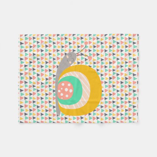 Gelukkige slak op driehoeken fleece deken (Voorkant (Horizontaal))