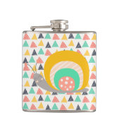 Gelukkige slak op driehoeken heupfles (Voorkant)