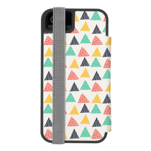 Gelukkige slak op driehoeken incipio iPhone portemonnee hoesje (Agenda Achterkant)