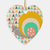 Gelukkige slak op driehoeken keramisch ornament (Rechts)