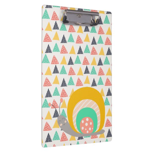 Gelukkige slak op driehoeken klembord (Rechts)