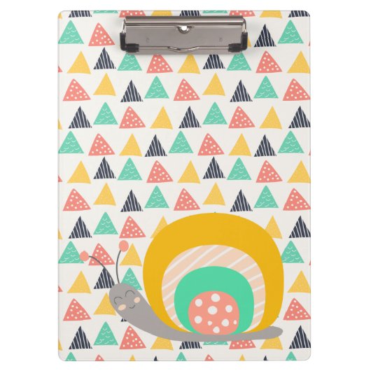 Gelukkige slak op driehoeken klembord (Voorkant)