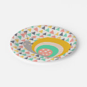 Gelukkige slak op driehoeken papieren bordje (Gekanteld)