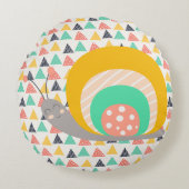 Gelukkige slak op driehoeken rond kussen (Voorkant)