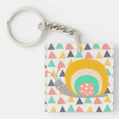 Gelukkige slak op driehoeken sleutelhanger (Voorkant)