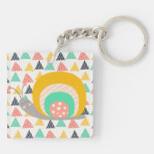 Gelukkige slak op driehoeken sleutelhanger (Achterkant)