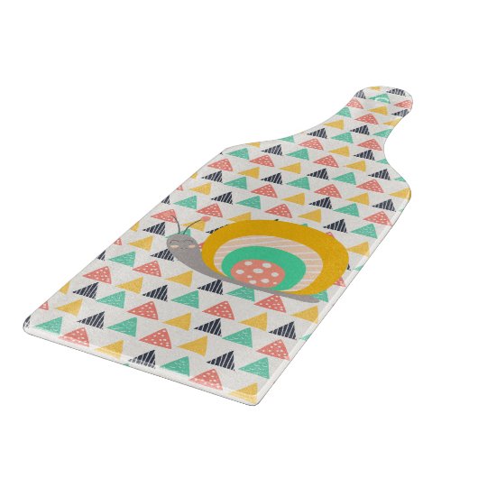 Gelukkige slak op driehoeken snijplank (Hoek)