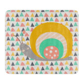 Gelukkige slak op driehoeken snijplank (Voorkant)