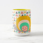 Gelukkige slak op driehoeken tweekleurige koffiemok (Center)