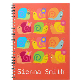 Gelukkige slakken schattige slakken notitieboek