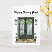 Gelukkige Sluitingsdag Nieuw Huis Dank u Kaart (Gele Bloem)