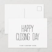 Gelukkige sluitingsdag Vastgoed Briefkaart (Voorkant / Achterkant)