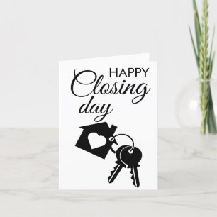Gelukkige sluitingsdag Vastgoed Opgevouwen Dank u Bedankkaart